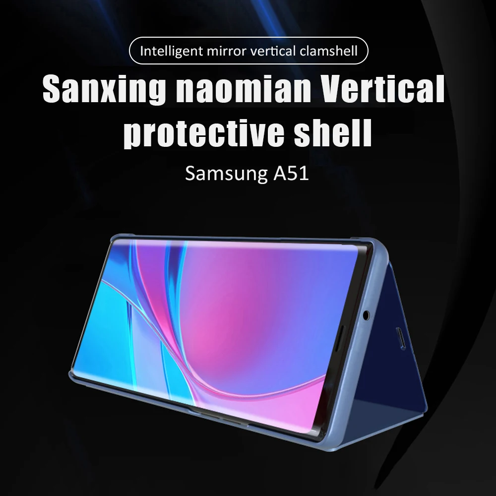 Veidrodis, Flip Telefono Dėklas Samsung Galaxy A51 A71 A50 Odos Galinį Dangtelį Galaxy A10 A20 A30 A40 A21 A81 A91 Atveju Coque