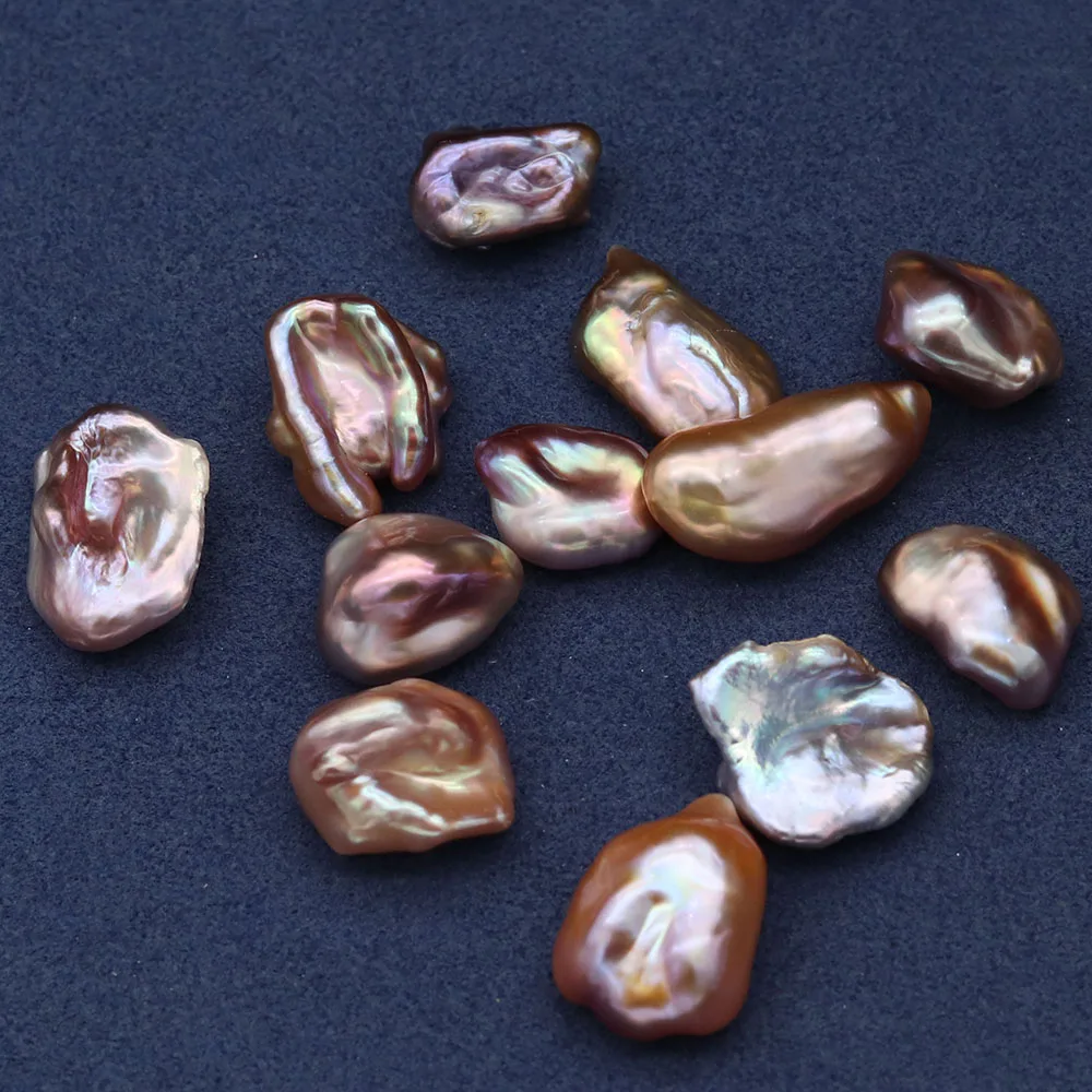 1PC Natūralių Gėlavandenių Perlų Karoliukus, 15-18mm Ne Skylė Žiedlapis Formos Perlas Laisvas Karoliukų, skirta 