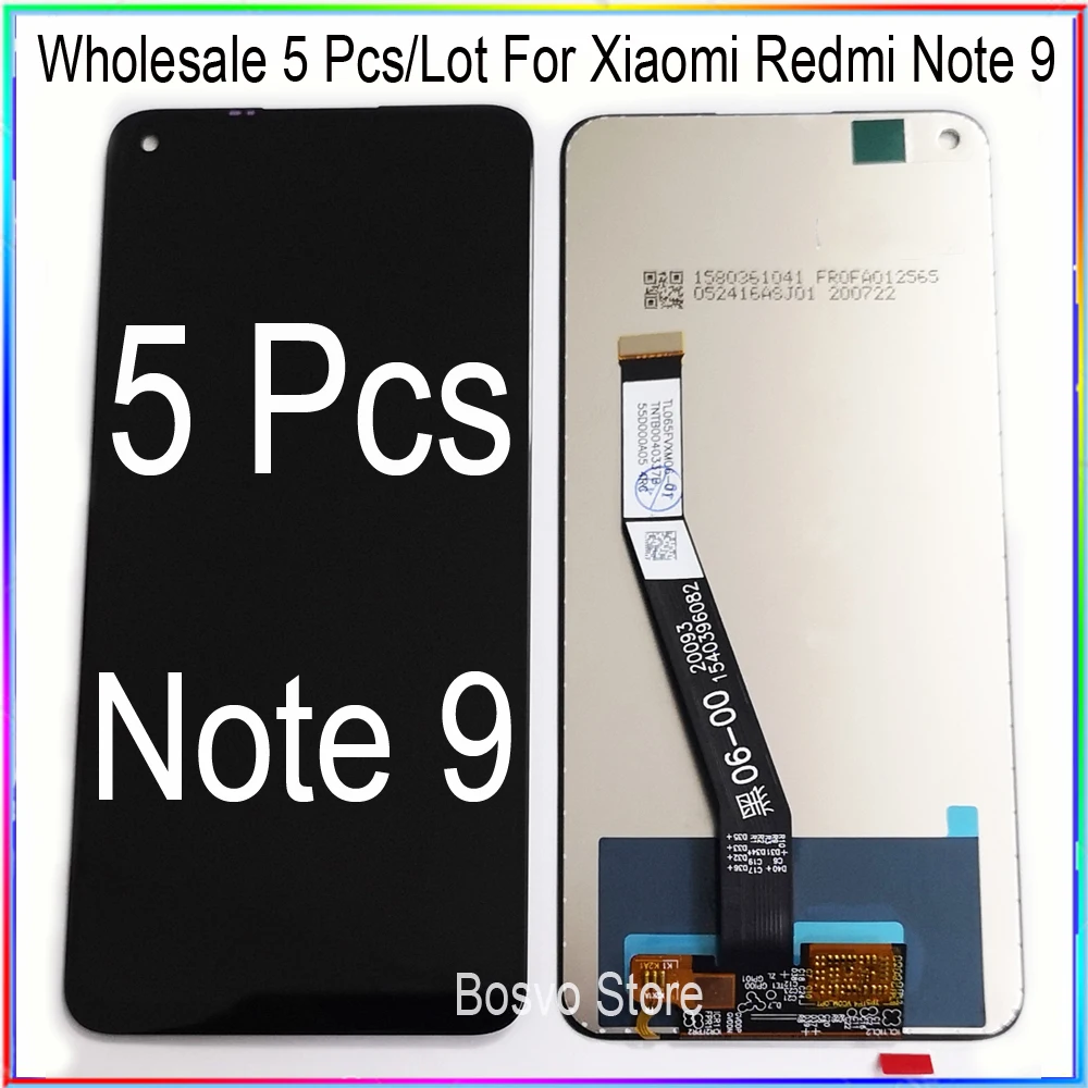 Didmeninė 5 Vnt./Daug Xiaomi Redmi 9 Pastaba LCD ekranas su touch asamblėjos Redmi Note9