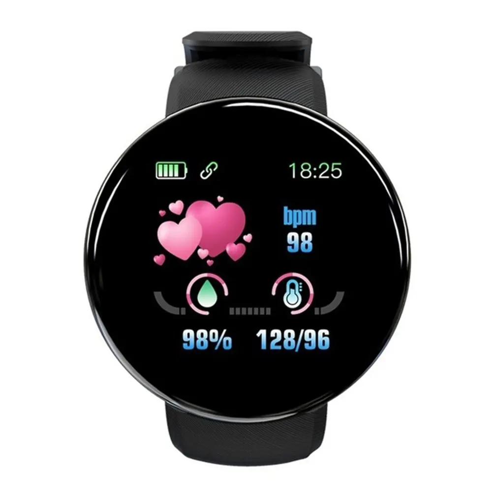Karšto Smart Watch Širdies ritmo Monitorius Kraujo Spaudimas Smartwatch Žiūrėti Vandeniui Sport Fitness Tracker Žiūrėti D18 Reloj inteligente