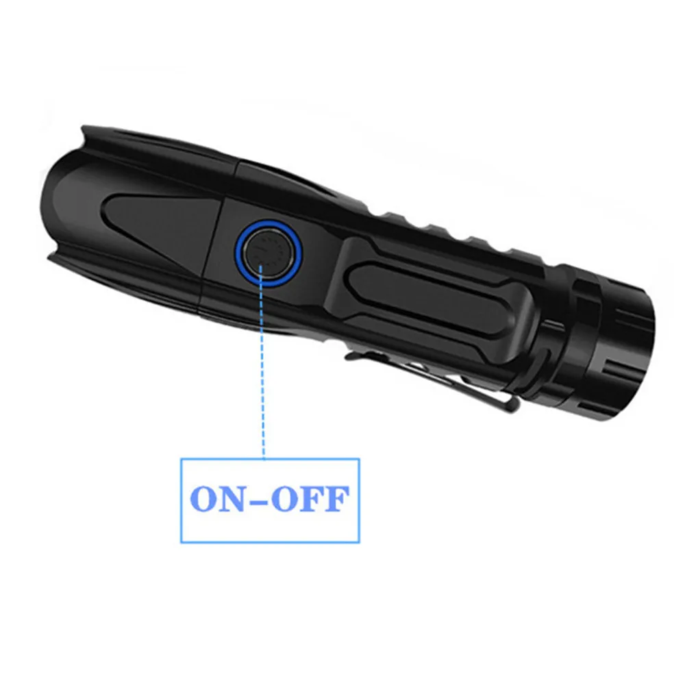 Didelės galios Priartinimas LED žibintuvėlis xhp-90 palaiko USB įkrovimo įvesties ir išvesties pen, saugos plaktukas ir stiprus šviesos žibintuvėlis