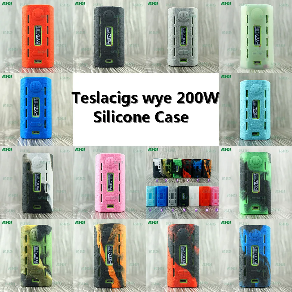 Naujas Fantastinis e-cig teslacigs silikono apsaugos atveju padengti Vasaros setup Teslacigs produkto Wye 200W nemokamas pristatymas