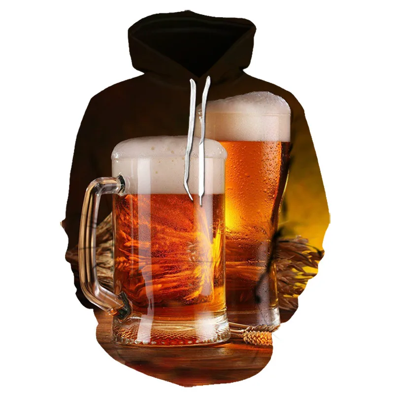 Nauja vyrų ir moterų 3D hoodies, palaidinės išspausdintas su ilgomis rankovėmis mados, alaus spausdinti, didelio dydžio savaiminio karšto drabužiai