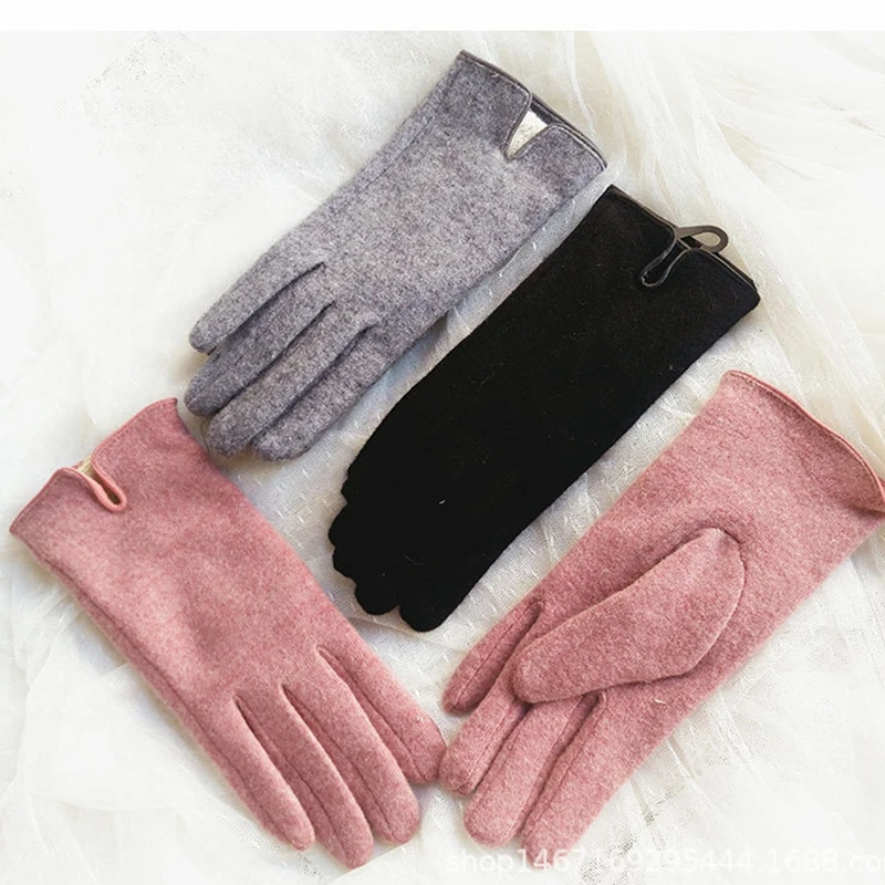 2018 Pirštinės moterims kašmyras jutiklinio ekrano pirštinės žiemos dviejų šiltas mąstytojas moterų penkių pirštų moterų kumštinės pirštinės guantes