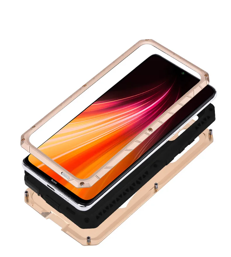 Imatch Originalų Telefoną Atveju Xiaomi Redmi Pastaba 9 8 7 K30 9s Pro Sunku Aliuminio Metalo Raštas Visiškai Dangtelis didelėms Apkrovoms atsparus smūgiams