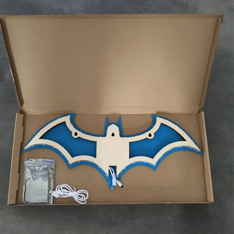 3D Bat 7 Spalvų LED Veidrodis Nuotolinio Valdymo Naktį Šviesos Veranda Kanalo Projekcija Sienos lempos Vaikai Atostogų Dovanų USB Maitinimo