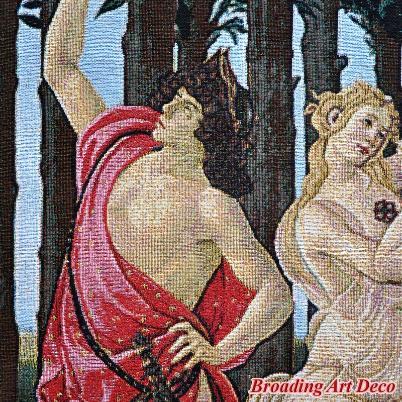 Sandro Botticelli Allegory Pavasario Viduramžių Meno Gobelenas Sienos kabo Žakardo Pynimo Gobeleno Apdailos Medvilnė 140x88cm