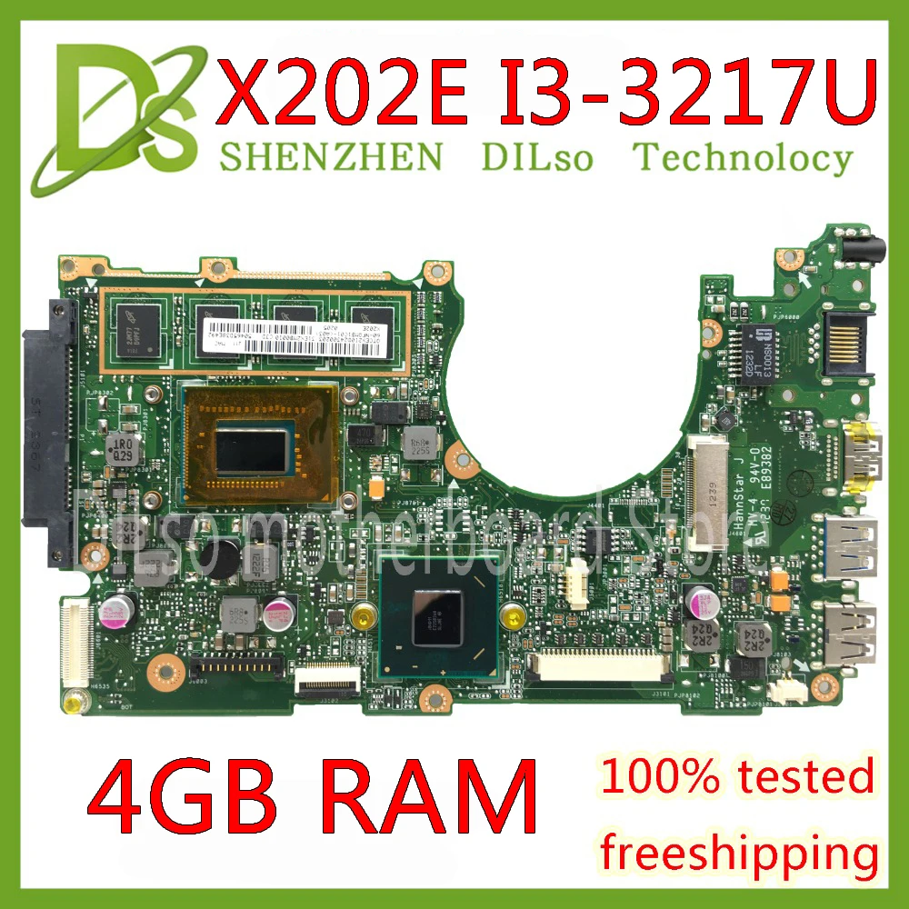 KEFU x202e Už ASUS S200E X202E X201E X202EP Vivobook Plokštė REV2.0 I3-3217U PROCESORIUS, 4G RAM borto Bandymo darbai