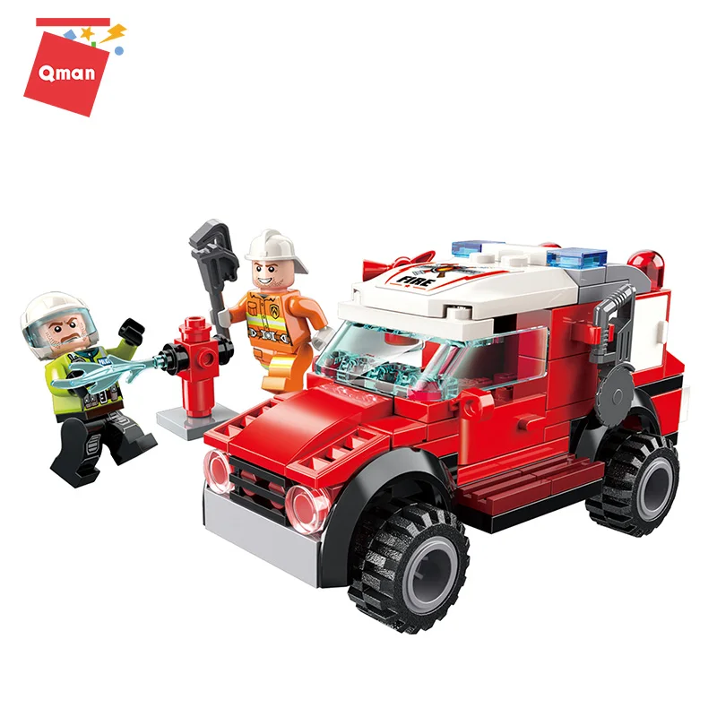 Qman 422pcs Priešgaisrinės Gelbėjimo Sunkvežimiai Automobilių sraigtasparnis Blokai suderinama Miesto Ugniagesiai Plytos vaikų Žaislas Kalėdų