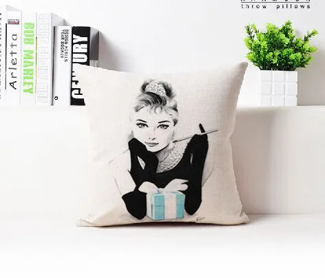 Nemokamas pristatymas/classic Monroe Hepburn medvilnės užvalkalas pagalvės pasvirusi apie 43 * 43 Vidinės Nr.