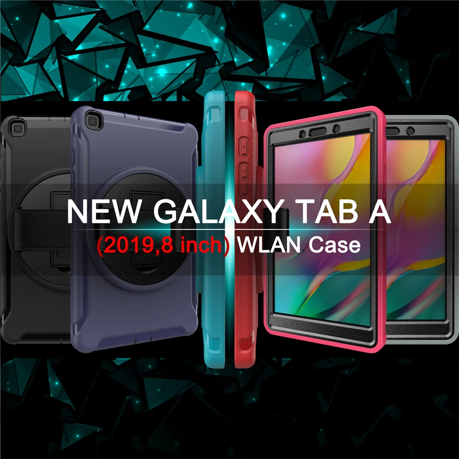 Tablet Case for Samsung Galaxy Tab 8.0 2019 SM-T290 SM-T295 atsparus smūgiams Vaikai Saugiai PC Silicio Hibridas Stovėti Visą Kūną Apima Coque