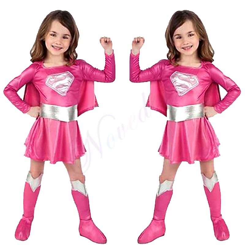 Išgalvotas Merginos Superhero Suknelė Gimtadienio Supergirl Super Herojus Cosplay Kostiumų Kalėdų Helovinas Kostiumai Vaikams Vaiku