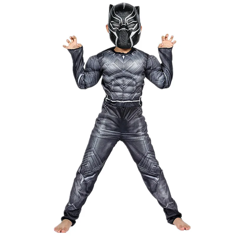 4-12Y Black Panther Kostiumai Vaikams Helovinas Kostiumas Kapitonas Civilinį Karą Marvel Black Panther Cosplay Supermeno Kostiumas