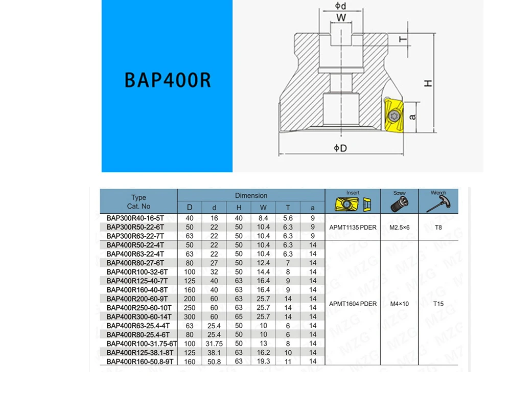 BAP400R 50 22 4T/63 22 4T stačiu Kampu Veido Smulkinimo Frezos Tvirtinimo Apdirbimo Pjovimo Pabaigos Frezavimo Cutter R0.8 CNC Įrankio Laikiklis