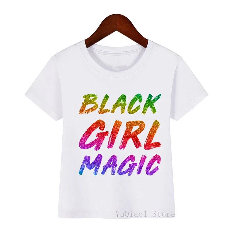 Mažai melanino princesė su Afro plaukai surišti į uodegą spausdinti vaikai marškinėlius drabužius juoda gyvybes klausimas, tikiuosi, black girl magic grafinis t marškinėliai