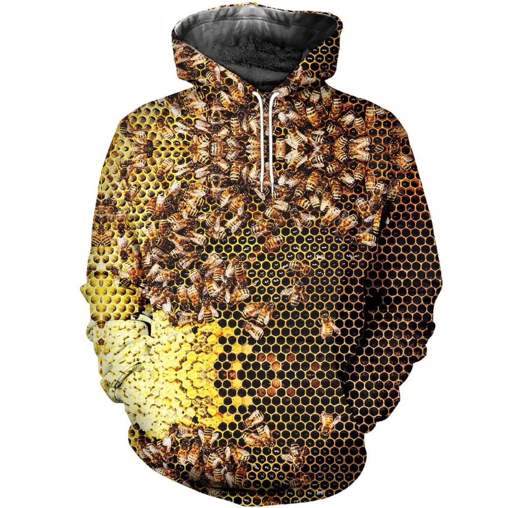 Mados Vyrų hoodies vabzdžių, Bičių 3D Spausdinimo Hoodie Unisex Atsitiktinis streetwear bliuzono Palaidinukė sudadera hombre 2020 m.
