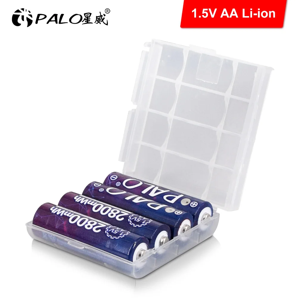 PALO 2800mWh 1,5 v AA baterija Li-polimero li-jonų polimerų ličio AA 1,5 V baterijos + USB protingo Įkroviklio ir baterijos atveju