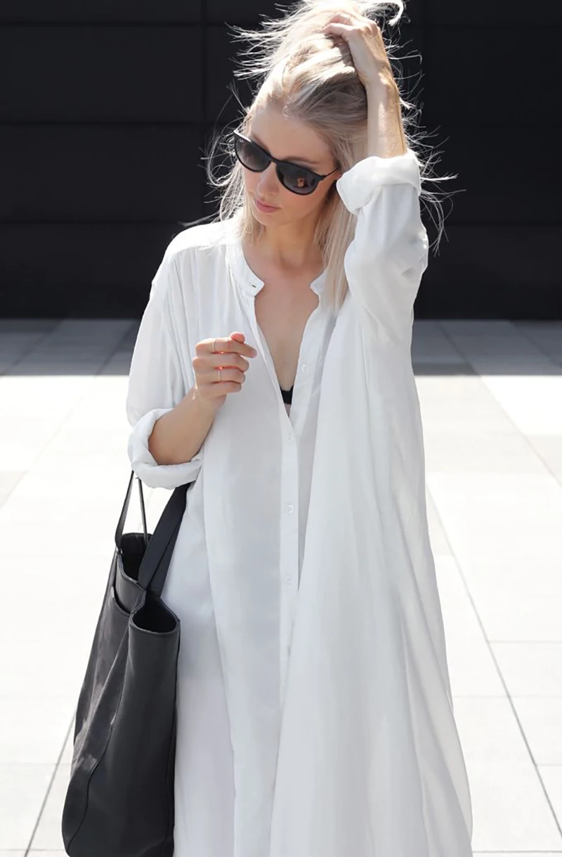 Fitshinling Negabaritinių baltos spalvos ilgas sukneles moterims atostogų 2020 pusėje ritininės mados paplūdimio maxi marškinėliai suknelė moterų dideli dydžiai pareos karšto