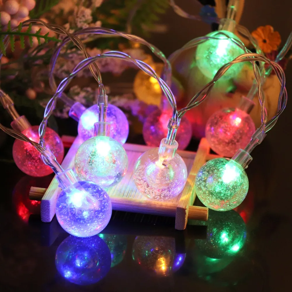 10 Burbulas Kamuoliukus LED Styginių Šviesos Pasakų Girliandą Šviesos Girlianda Lemputes Kalėdų Šventė Vestuves Apdailos HQ