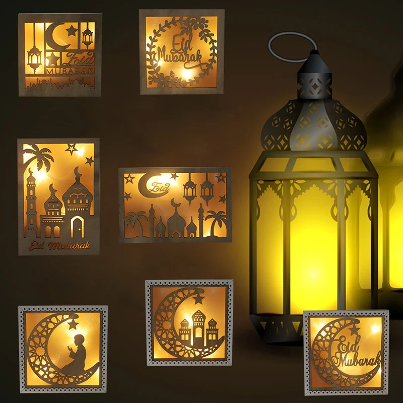 Mediniai Eid Mubarakas Dekoro LED Žibintai, Žibintų Žvaigždė, Mėnulis Kabo Ramadanas Dekoracija Namuose Islamo Musulmonų Šalies Eid AL Adha Dekoras