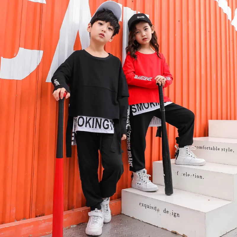 Mergaitės Berniukai Hiphop Šalies Etapo Komplektus Hip-Hop Kostiumai Vaikams Džiazo Konkurse Kostiumai Sportinių Šokių Drabužius Dancewear LJ