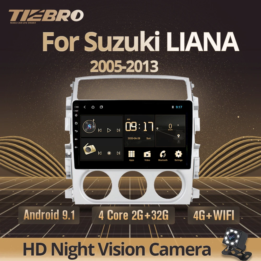 TIEBRO 2DIN Android 9.0 Automobilio Radijo Suzuki LIANA 2005 -2013 Multimedijos Grotuvą Su 2.5 D Jutiklinis Ekranas WIFI 2din Gps DVD Grotuvas