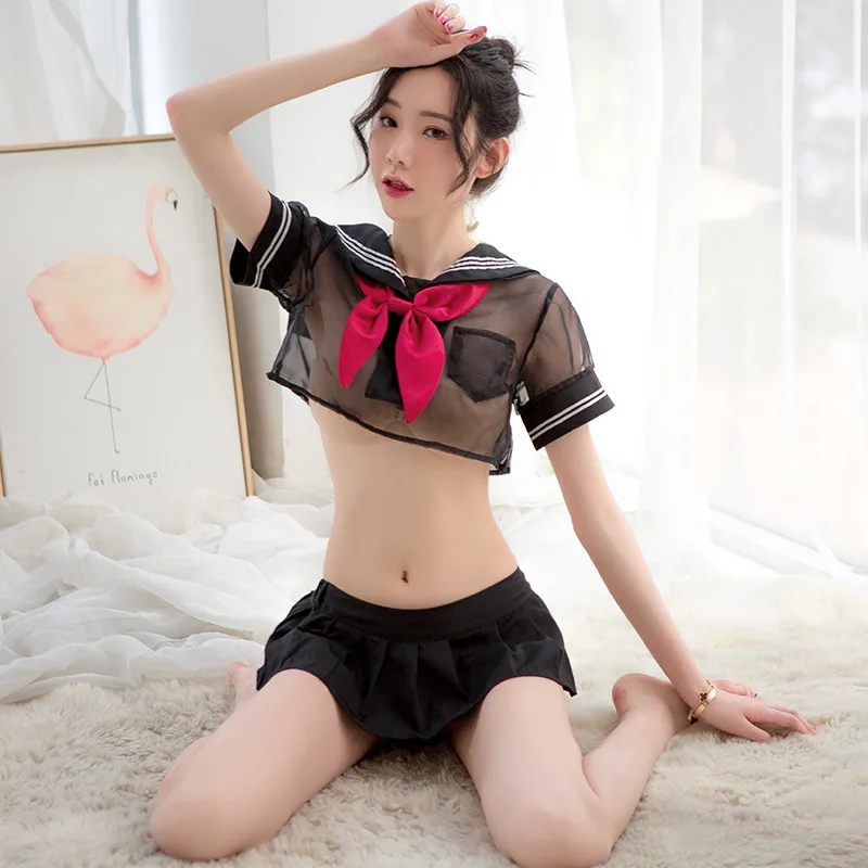 Moterų Sexy Mokyklos Vienodos Japonų Stiliaus Kolegijos Studentas, JK Kostiumas Viršuje Klostuotas Mini Sijonai Mergina Sailor apatinis Trikotažas Cosplay Kostiumas