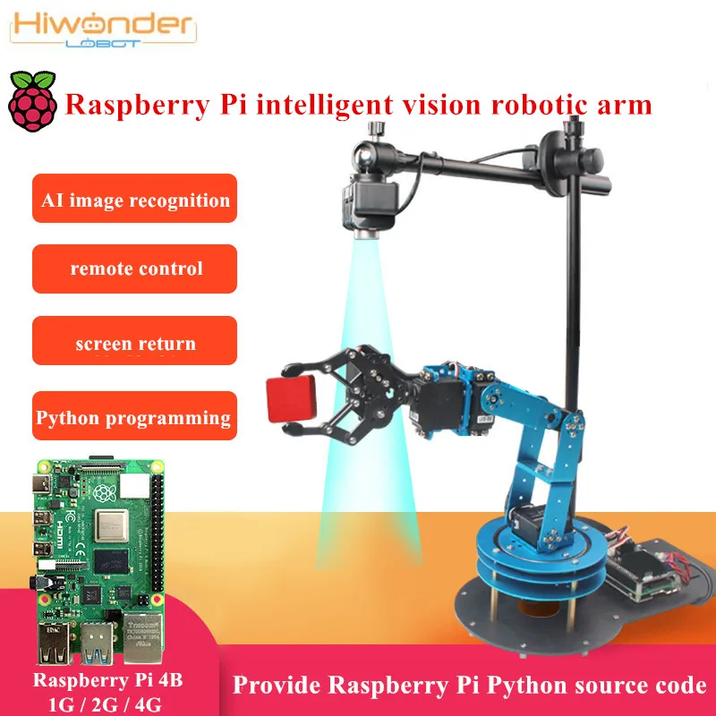 LOBOT ArmPi Aviečių Pi 4B atviro kodo robotų rankos nuotolinio valdymo AI vaizdinę Tapatybę Python programavimo robotas IK