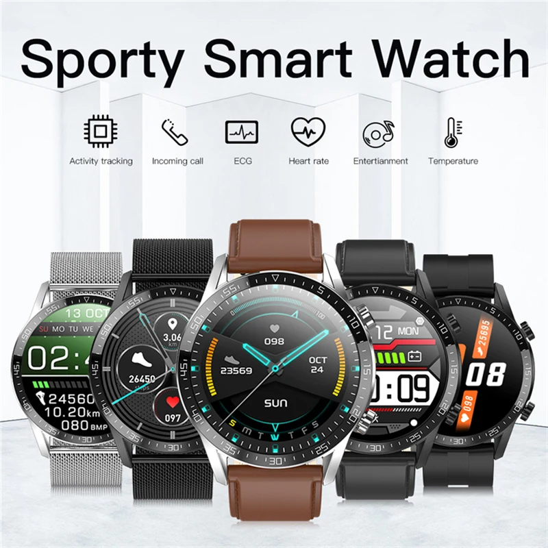 T03 Smart Watch Vyrams 24 valandų nepertraukiamas temperatūros stebėti IP68 EKG PPG BP Širdies ritmo Fitness Tracker sporto Smartwatch PK L13