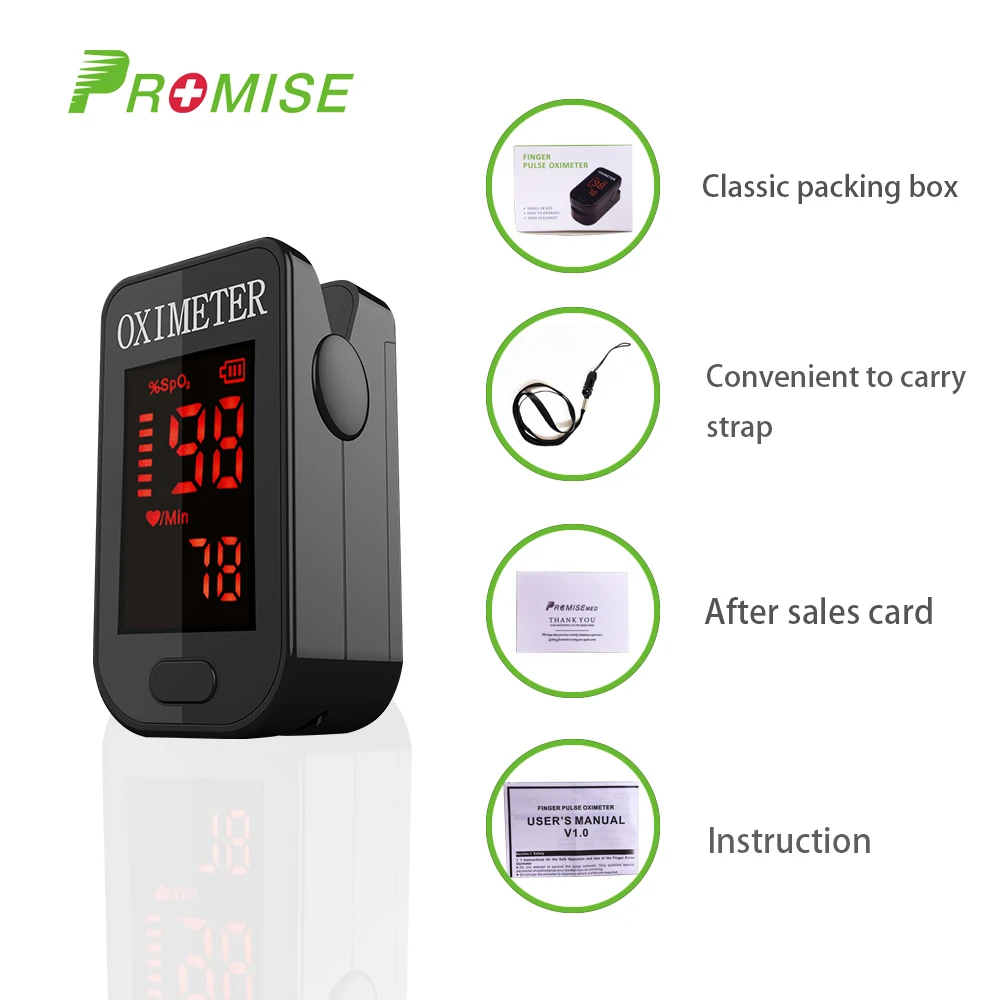 Piršto pirštu pulse oximeter portable home serijos oximeter LED