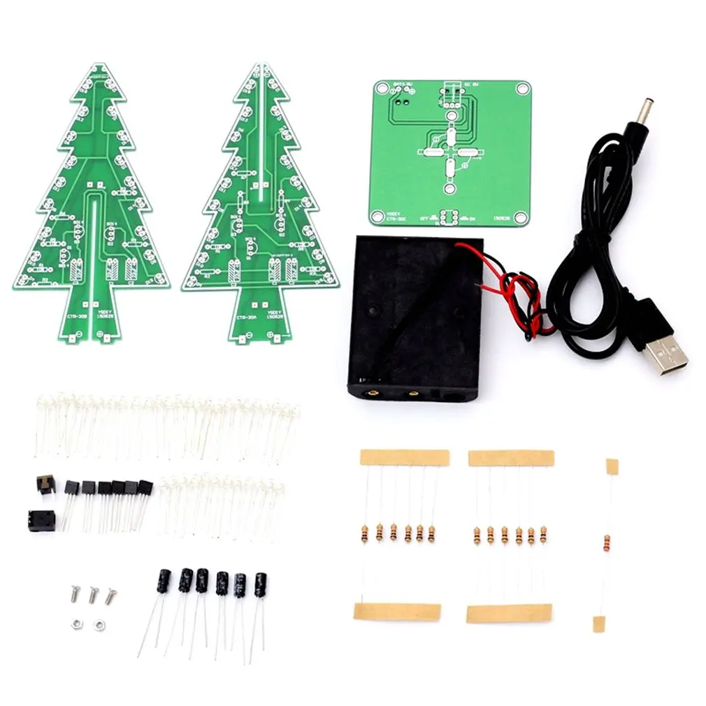 Dekoro Elektroninių LED Blykste Grandinės Dalys Kalėdų Eglutė 3D Medžio LED 