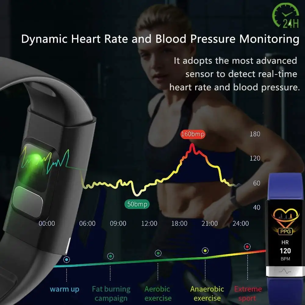 MorePro Stebėti, Žiūrėti,Vandeniui Fitness Tracker su Širdies ritmas, Kraujo Spaudimo Monitorius, Aktyvumo Seklys su padidintu Miego
