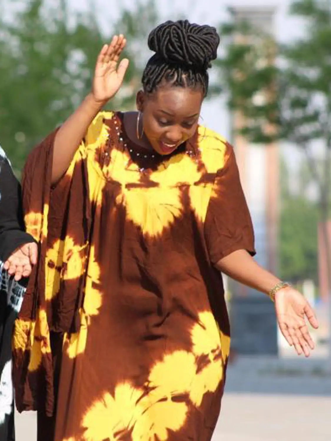 2019 Naują Afrikos Kaklaraištis dažyti kaftan Karšto gręžimo Geltonas rudas Didelis negabaritinių Suknelė