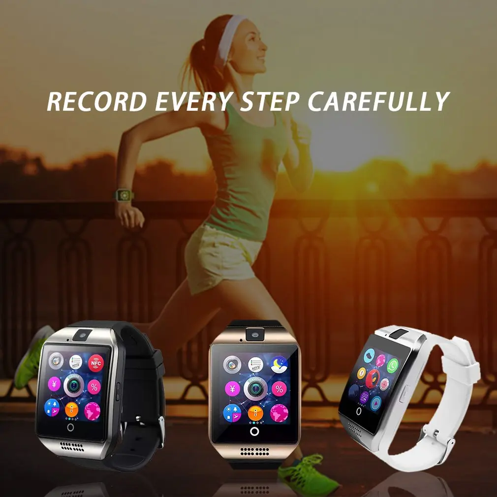 Smart watch laikrodis Q18 SmartWatch Paramos Sim TF Kortelės Telefono Ryšio Stumti Pranešimą Kamera, 