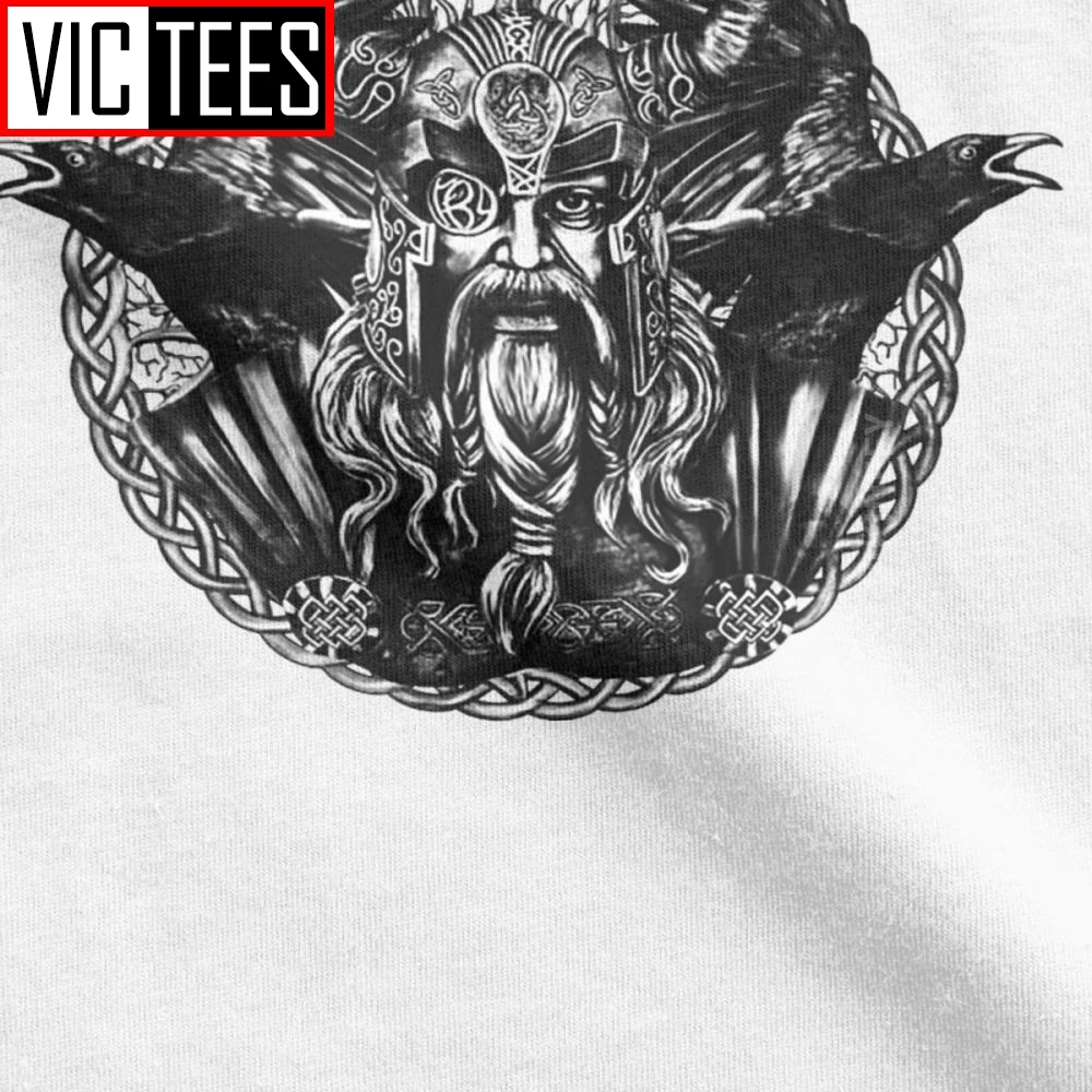 Vyrai Odin Ir Jo Varnas Huginn Ir Muninn Vikingai Marškinėliai Odin Valhalla Viking Grynos Medvilnės Streetwear Žiemos T-Shirt
