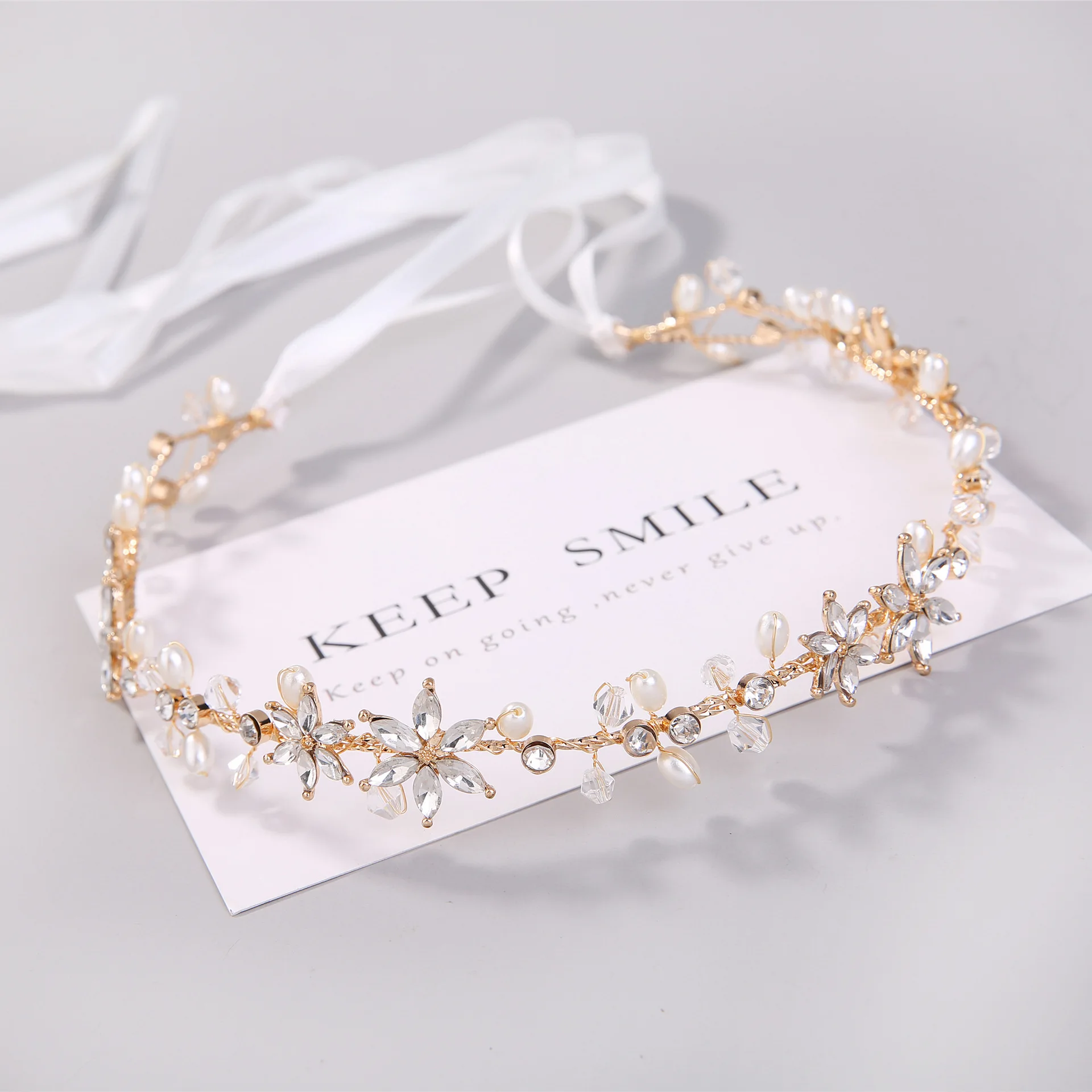 Princesė kristalų gėlės plaukų aukso Rankų darbo Gėlių ekrano užsklandą nuotaka vestuvių šukuosena priedai