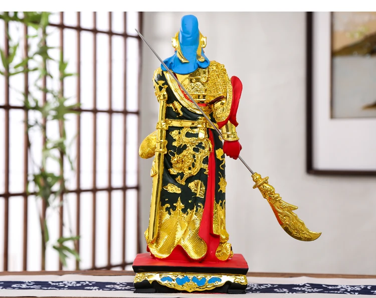 48CM Didelis Pietryčių Azijoje Namų parduotuvė ĮMONĖS talismanas Turto Dievas RAUDONA VEIDO Dragon GUAN GONG GUAN ER YE sėkmės gilding statula