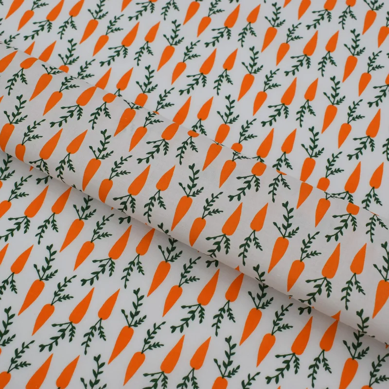 2018 naujas Apelsinų, morkų reaktyvusis dažai natūralios medvilnės audinys vasaros suknelė telas por metro tissu as metrų vestido tecido 