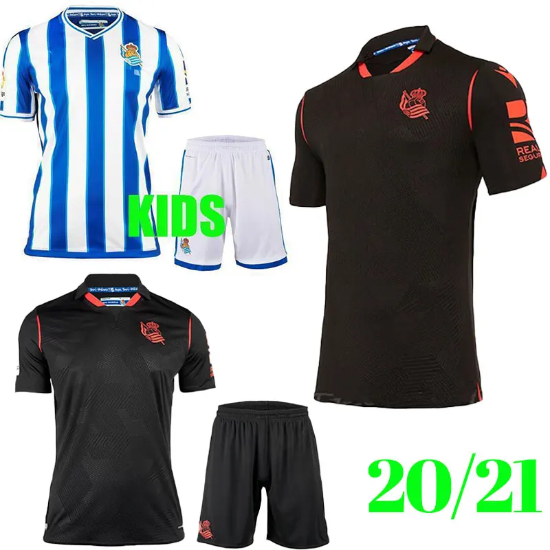 Vaikai Real Sociedad camisetas futbol 2020 2021 WILLIAN J. OYARZABAL Custom Home Away 20 21 Royal Society futbol Dviračių džersis