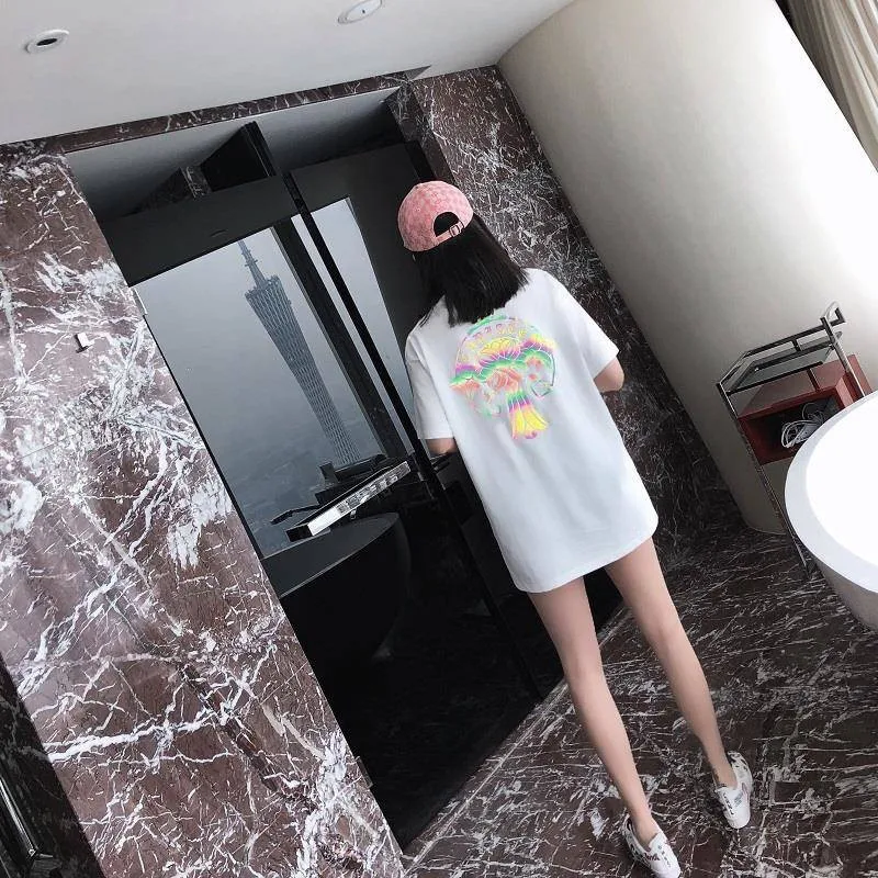 Šviesą Atspindinčios Animacinių Filmų Grafika Print T Shirt Streetwear Prarasti Mados Tee Marškinėliai Harajuku Korėjos Moterys Juoda Punk T Marškinėliai Moteriška