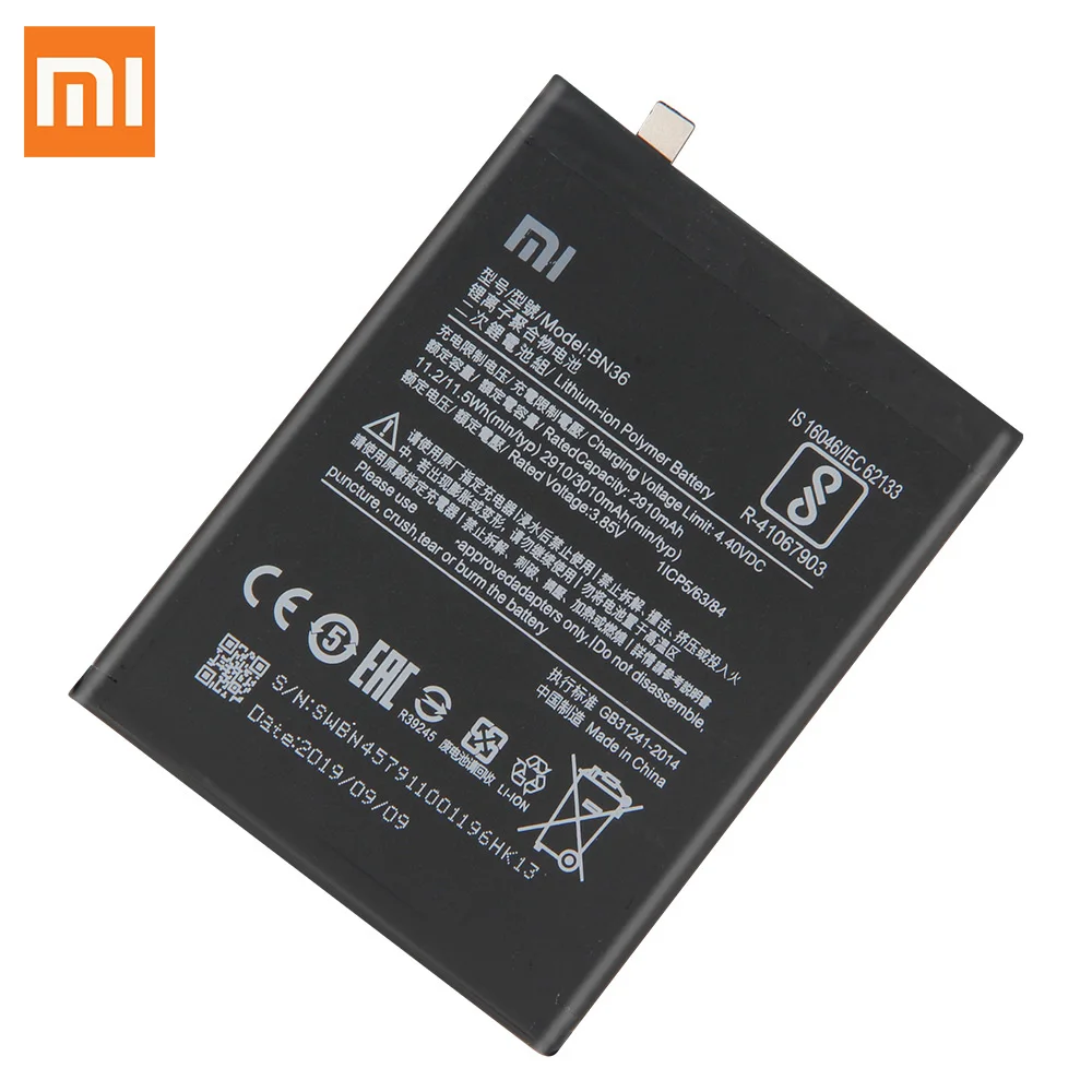 XiaoMi Naujas Autentiškas Bateriją BN36 už Xiaomi Mi 6X Mi A2 MiA2 Originalios Telefonų Baterijos 3010mAh