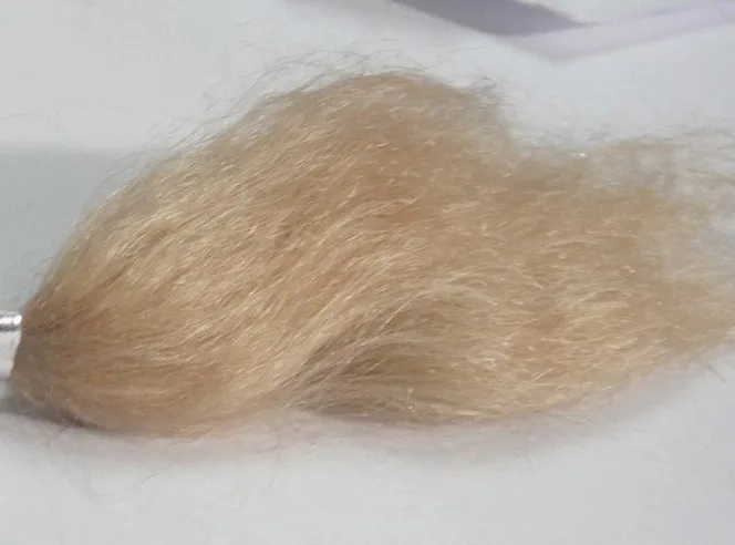 NPK naujų aukso ir rudos spalvos grynos natūralios mados Moheros lėlės plaukų 15-30cm Ožkos Perukai Reikmenys silikono reborn baby doll