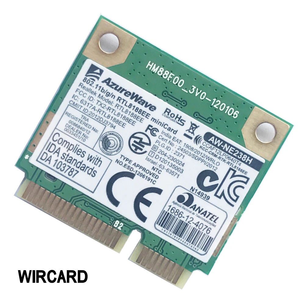 NAUJAS WIRCARD RTL8188EE AW-NE238H mini PCI-E WiFi Kortelės WiFi Modulis
