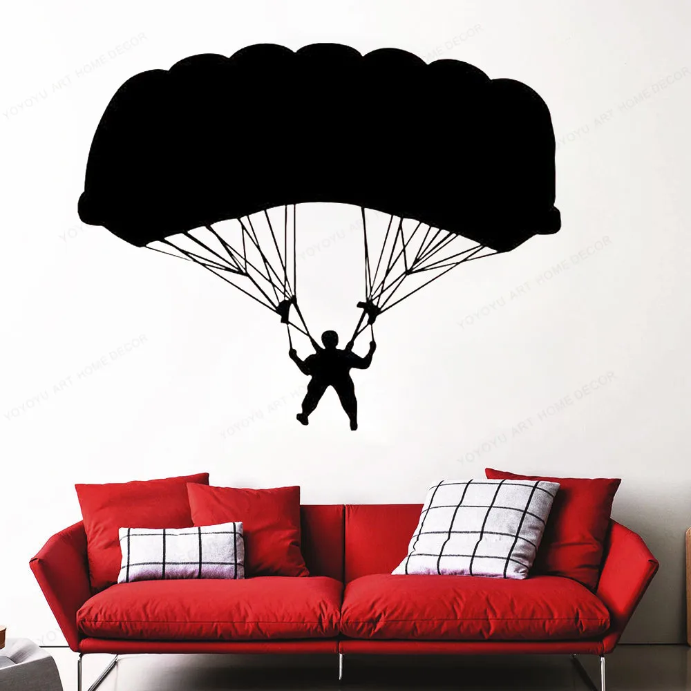 Parašiutizmas Sienos Lipdukas Parašiutizmas namų apyvokos siena lipdukas vinilo Meno Miegamasis Nuimamas freskos JH557