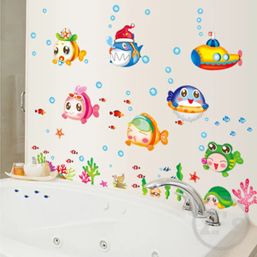 Zs Lipdukas 75*130 cm nemo žuvis, jūros animacinių filmų siena lipdukas dušo plytelių etiketės vonios kambarys vaikams, vaikams, kūdikių vonia