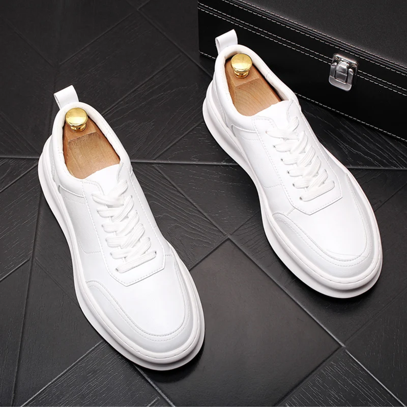Britų stiliaus vyriškos prabangos natūralios odos batus, suvarstomi butai batų platformos balti sportbačiai zapatos de hombre, chaussure