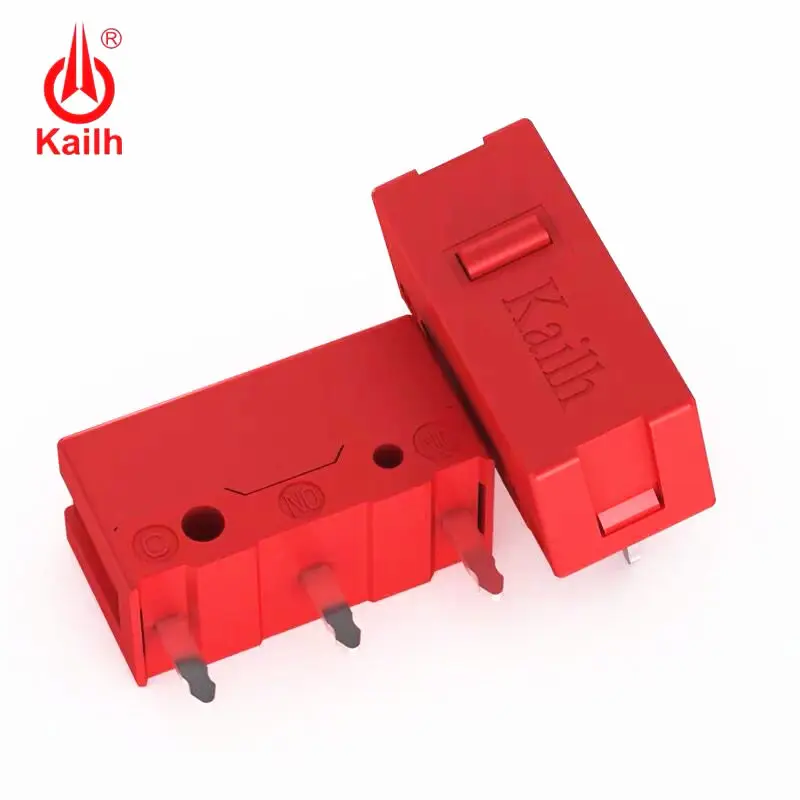 4Pcs Kailh Raudona GM Pelės mygtuką 60M Pelės mikro jungiklis žaidimas konkurencijos 3 Pin red dot naudojamas kompiuterio pelės kairįjį mygtuką dešinėje