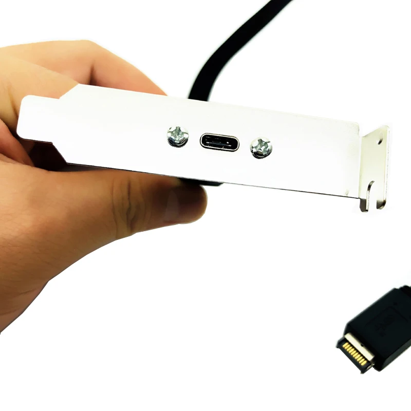 50cm USB 3.1 Priekinis Skydelis Antraštės Tipas-E, USB-C C Tipo Female Jungtis Išplėtimo Vielos Kabelis +Panel Mount Varžtas E Tipo Jungtis