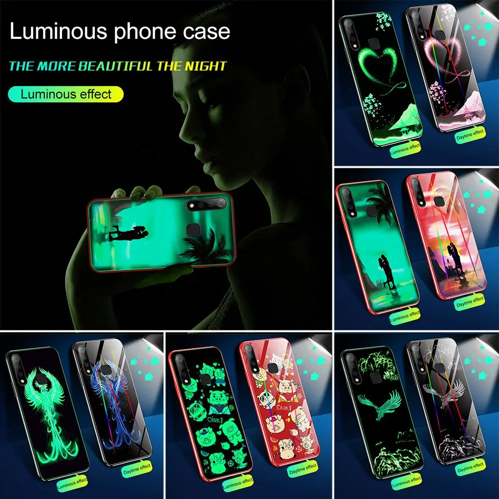 Šviesos Lazerio Aurora Stiklo Atveju iPhone XR/XS Max/X 6/6S/7/8 Plius Silikono Bamperis Stiklas Spalvingas Kietas Galinį Dangtelį Atvejais Coque