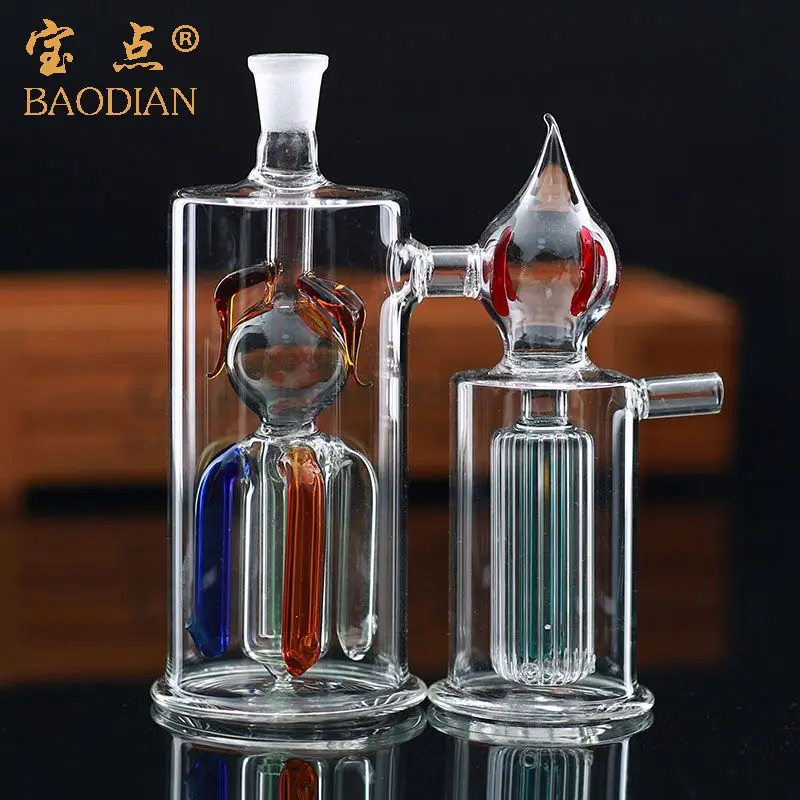 Stiklo prijungtas vandens butelių, cigarečių savininko priedai apyvartą filtravimo tylus vandens butelis vamzdžių ir puodą dvejopos paskirties